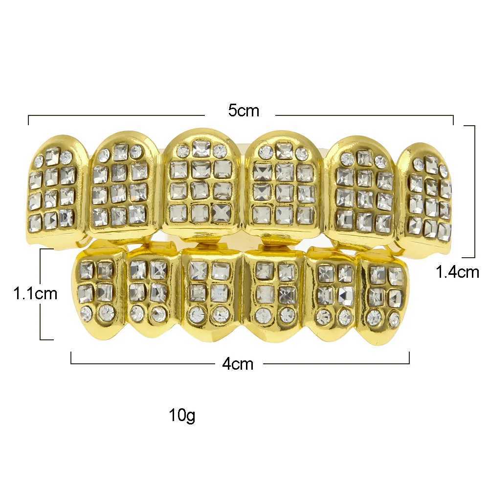 Rock Bling Teeth Grillz Top Bootom Dental Mouth Punk Teeth Cs Cosplay Party Tooth Rper Hip Hop Jewelry TG007XJ241225