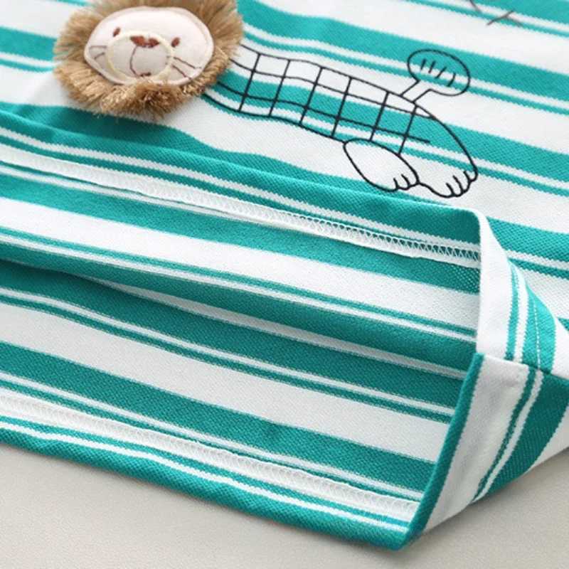 Clothing Sets Baby Girls Cotton Clothes Set Kid Boy Stripe Lion T-shirts and Shorts 2pcs Suit Children Short Sleeve Lapel Top Bottom OutfitsY2412250MR
