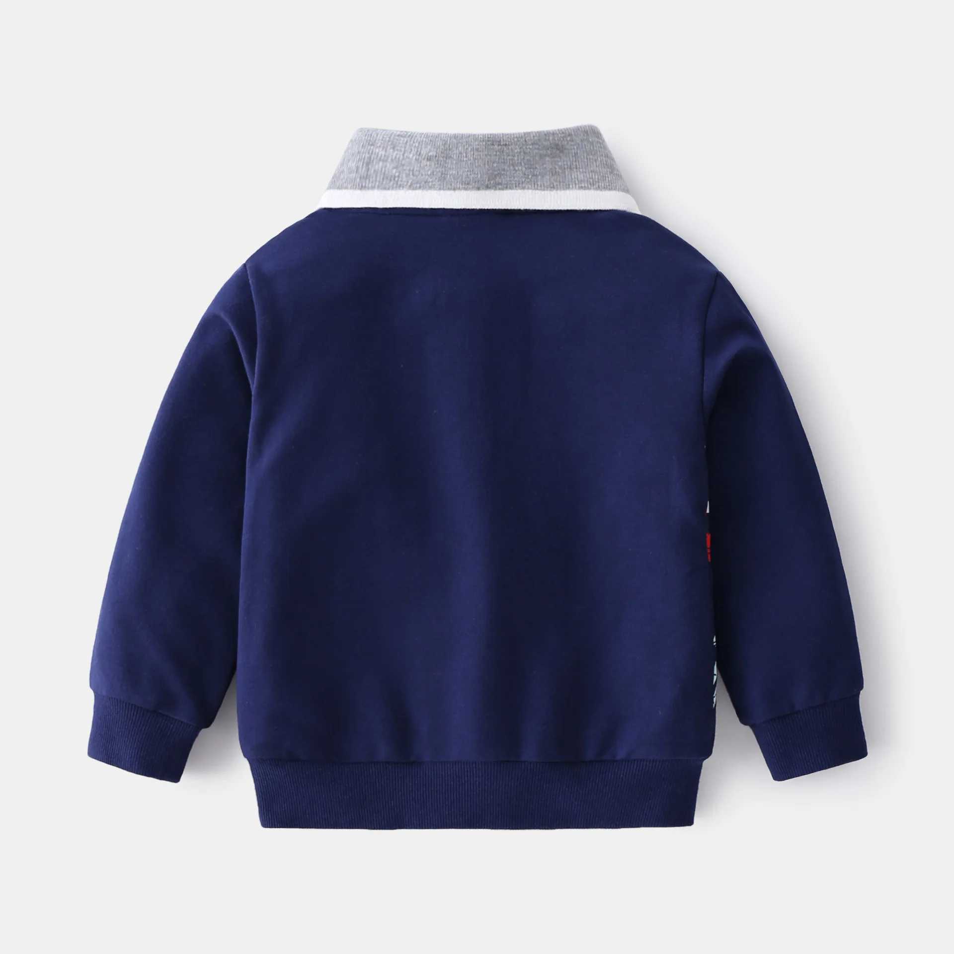 Cute Boys Polo Tshirt 100% Cotton Toddler Sweatshirt Turn Down Collar Baby Tops Tee Children Shirt Kids ClothesXJ241225