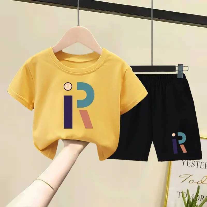 Clothing Sets Summer Kid Girl Clothes Set Chidlren Boy Letter Printed T-shirts and Shorts 2 Pieces Set Baby Casual Top Bottom OutfitsY241225CYPU