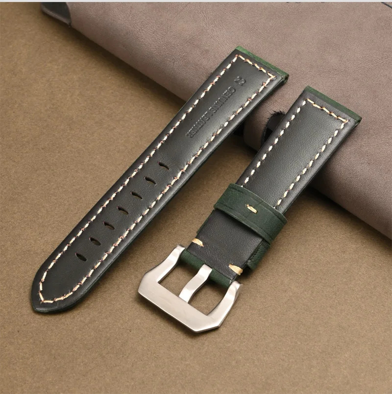 Waterproof Genuine leather Watch Band for Men Women 20mm 22mm 24mm 26mm Crazy-Horse lwather Watch Strap Replacement Belt 241225