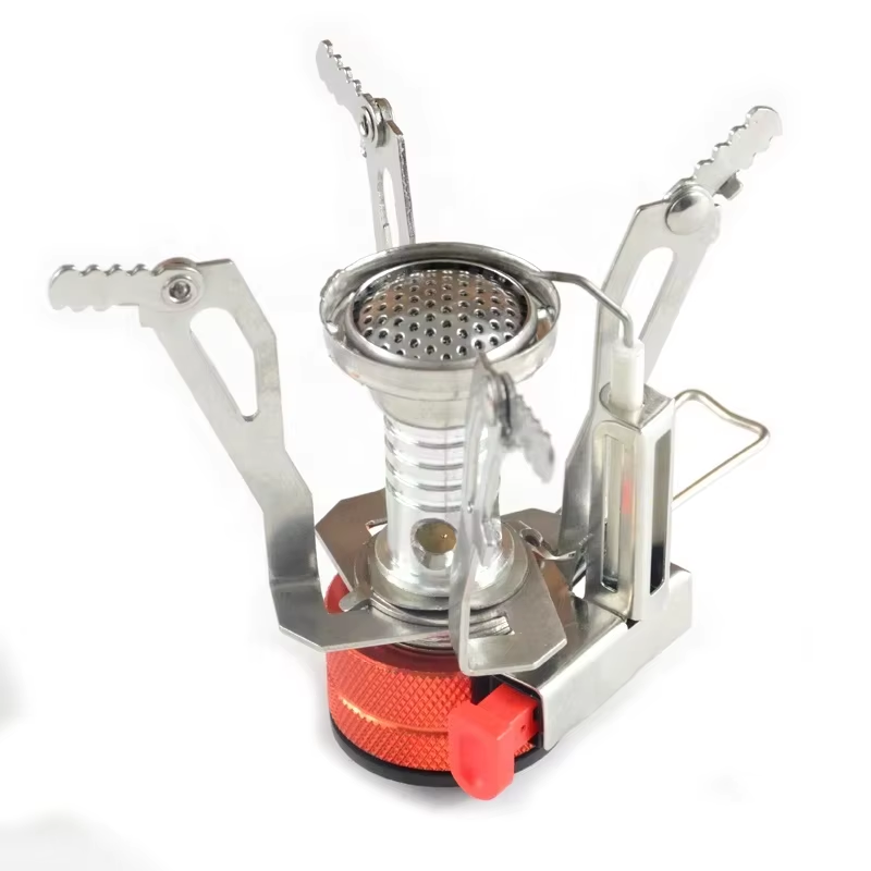 High quality mini camping stove portable folding backpacking gas stove with piezo ignition