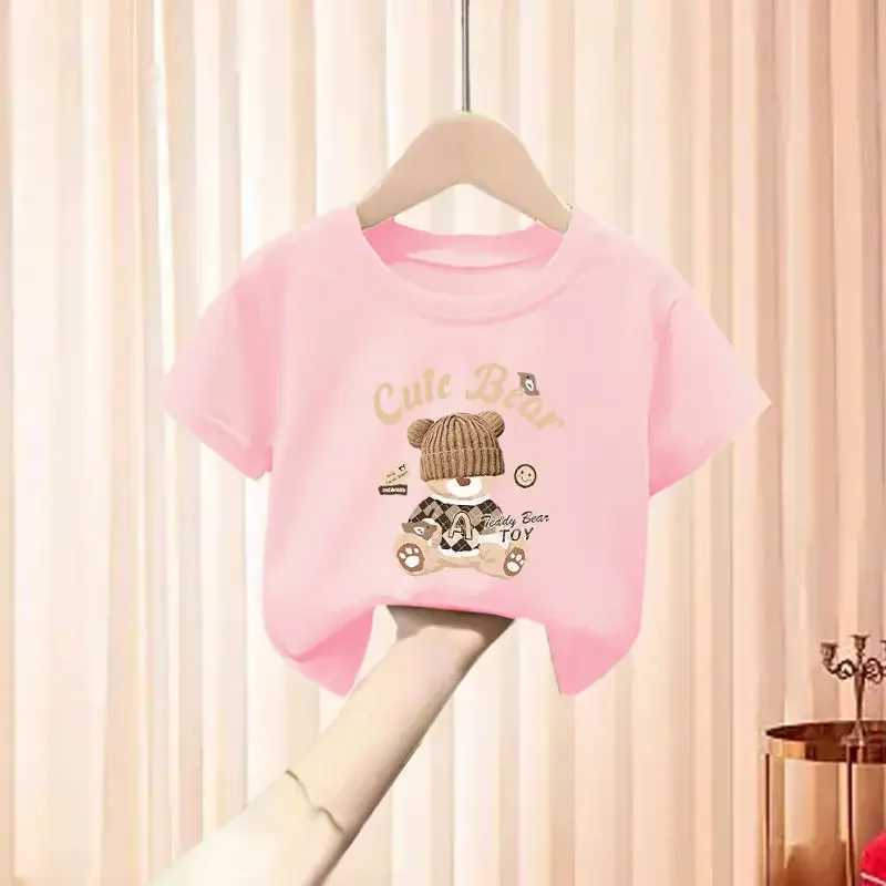 Clothing Sets Baby Girl Summer Short Sleeve Clothes Set Children Boy Cartoon Bear Printed T-shirts and Shorts 2pcs Suit Kid Top Bottom OutfitsY241225J