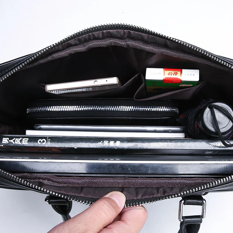 Fashion Leather Business Mens Briefcase Male Shoulder Bag Men Messenger Handbag Laptop Computer Bag 241225