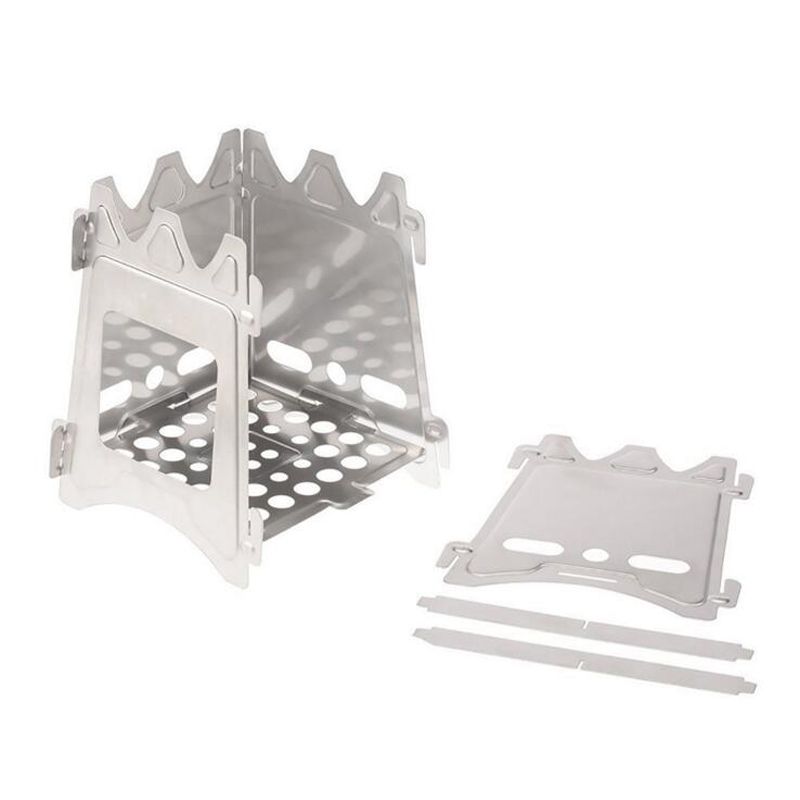 Lightweight Camping Wood Stove Portable Folding Stainless Steel Wood Burning Backpacking Stove for Outdoor