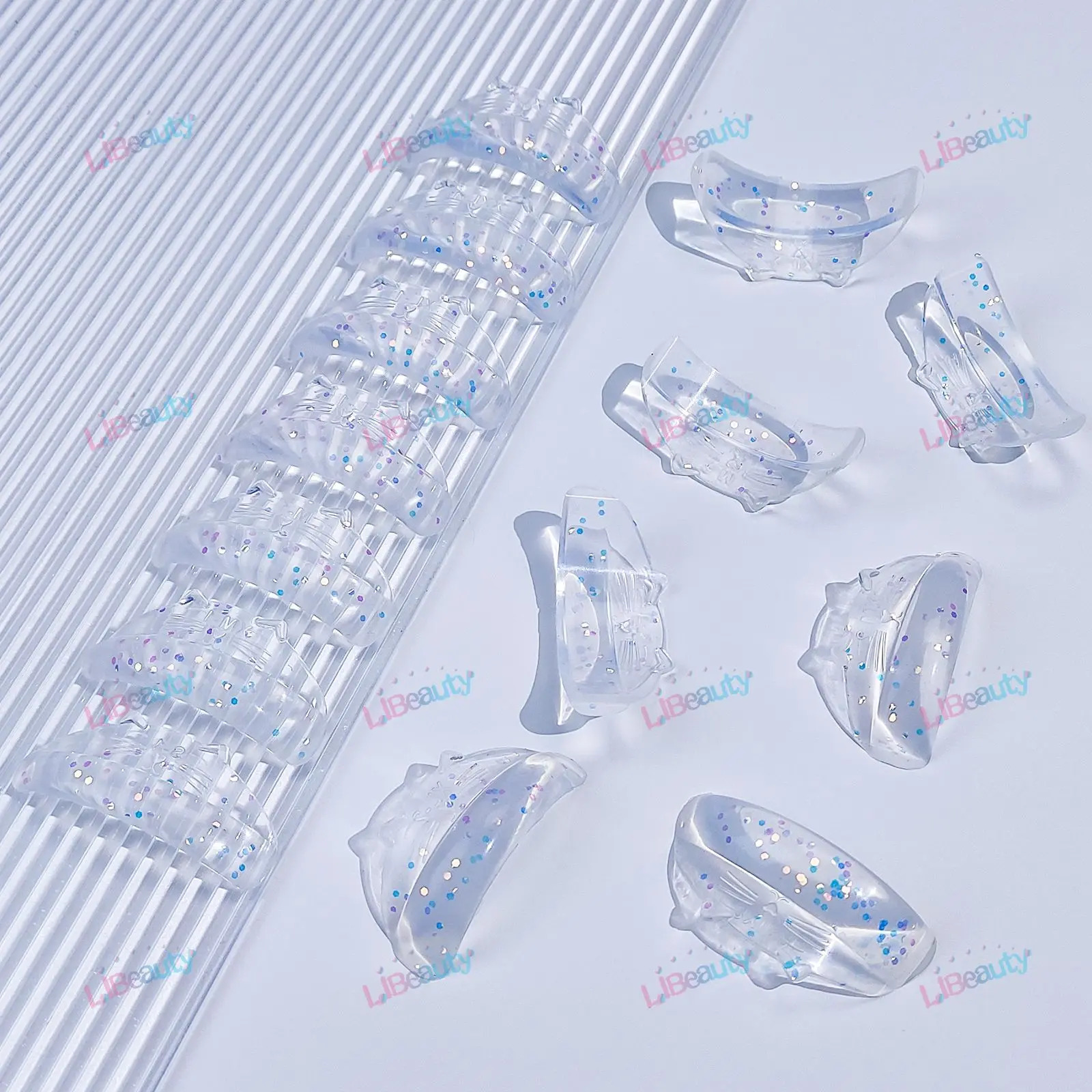 Libeauty 7 Pairs Reusable Silicone Eyelash Rod Sticky Lash Lift Pads 3D Eyelashes Extension Curler Accessories Makeup Tools 250103