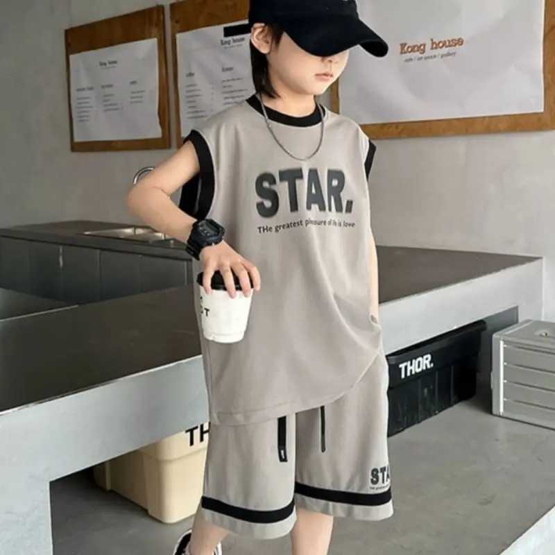 Clothing Sets Mens loose top+shorts 2024 summer sportswear two-piece set for outerwear casual wearY24122577PP