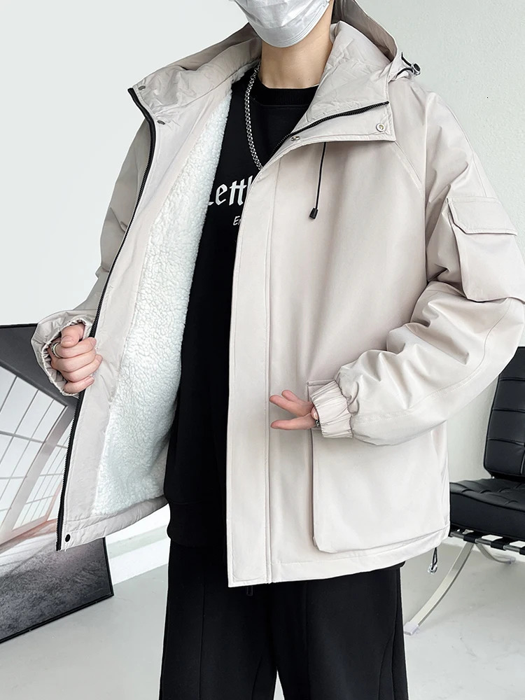 Winter Jacket Men Fleece Liner Thick Warm Parka Coat Hooded Windbreaker Korean Casual Thermal Jackets Plus Size 8XL 241225