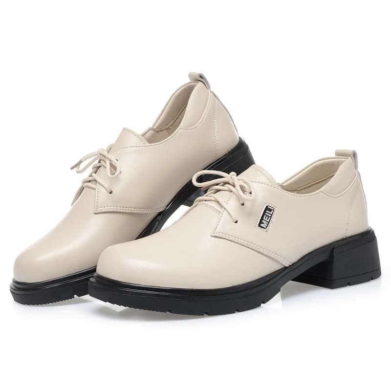AIYUQI Women Oxford Shoes British Style Loafers Women Large Size Non-Slip Genuine Leather Women's Shoes