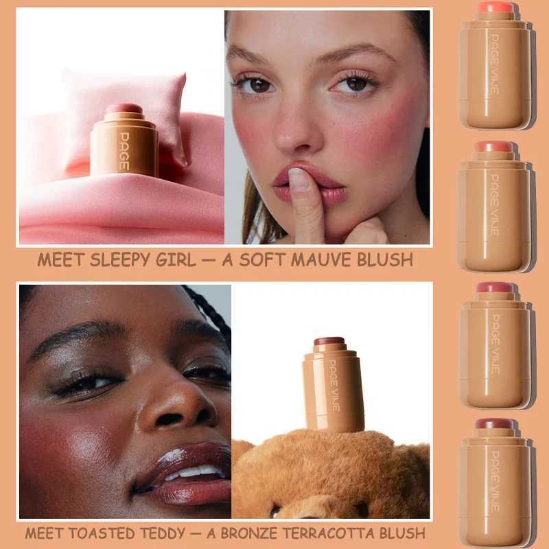 6 Colors Makeup B Stick Solid Waterproof Face Rouge Ber Highlight Lasting Lip And Cheek Hydrating Stick Multi-Use MakeupXJ241225