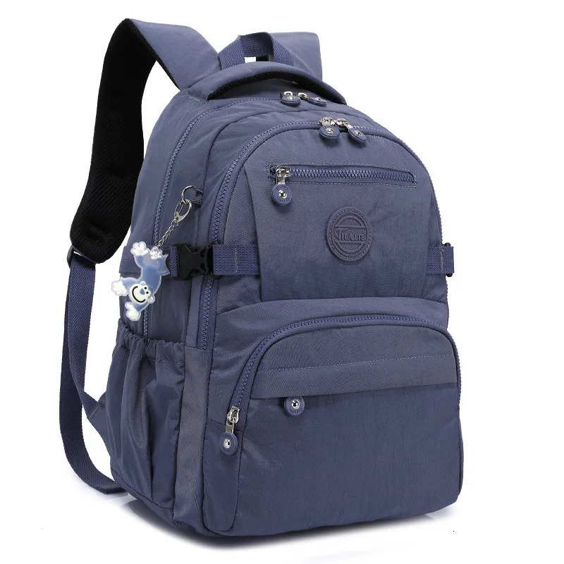 A4 Large Capacity Nylon Men Women Laptop Backpack Lightweight Waterproof Schoolbag Travel Bag Green Blue Red Pink Black M2303 241225
