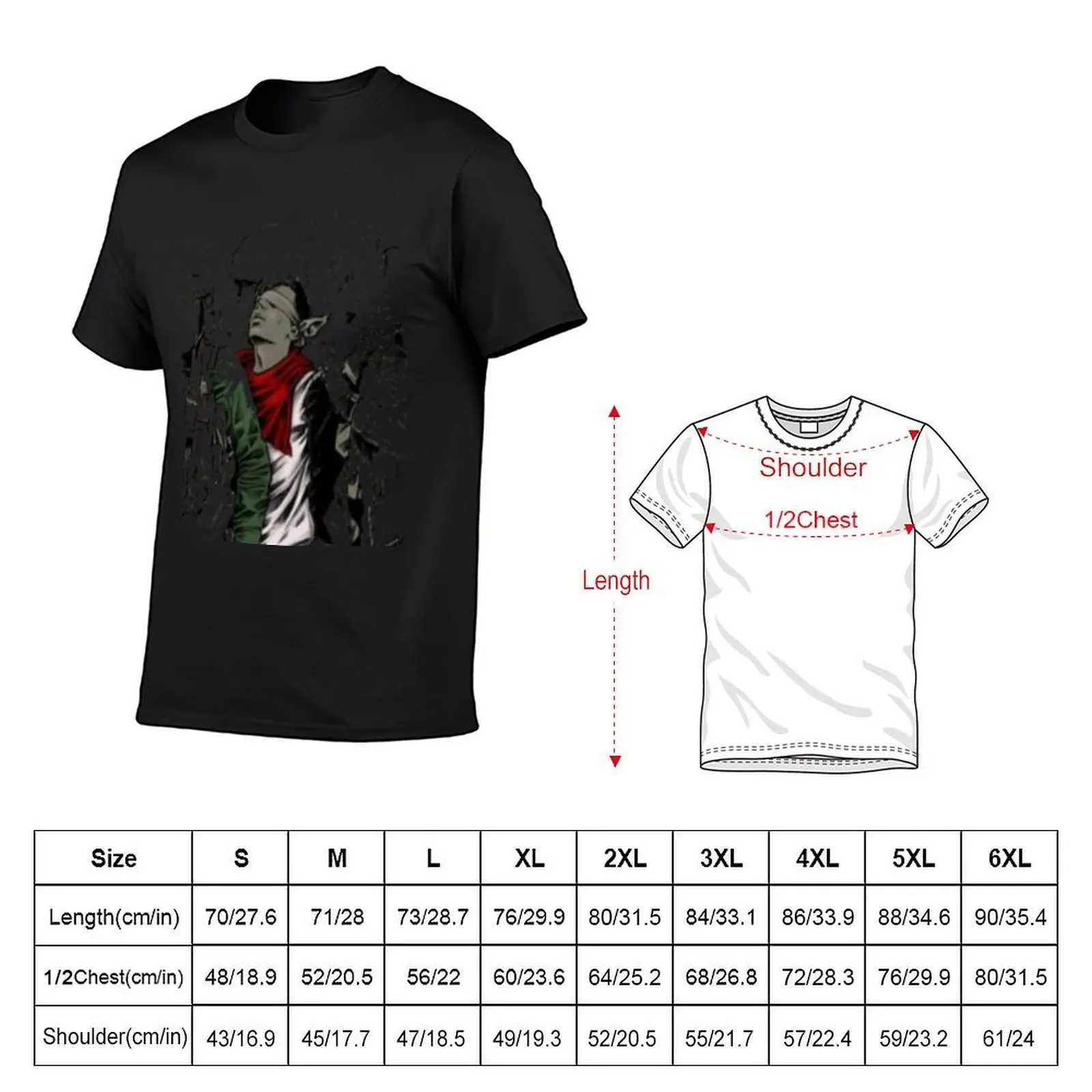 Palastine t-shirt Kawaii clothing tops animal print boys new version pure white t-shirt men W241225