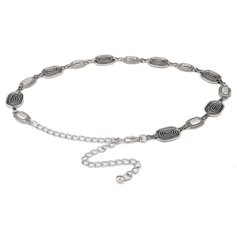 Gothic National Style Belly Waist Chain Round ious Silvery Metal Dress y2k Gift Giving Fashion Retro Accessories 241225