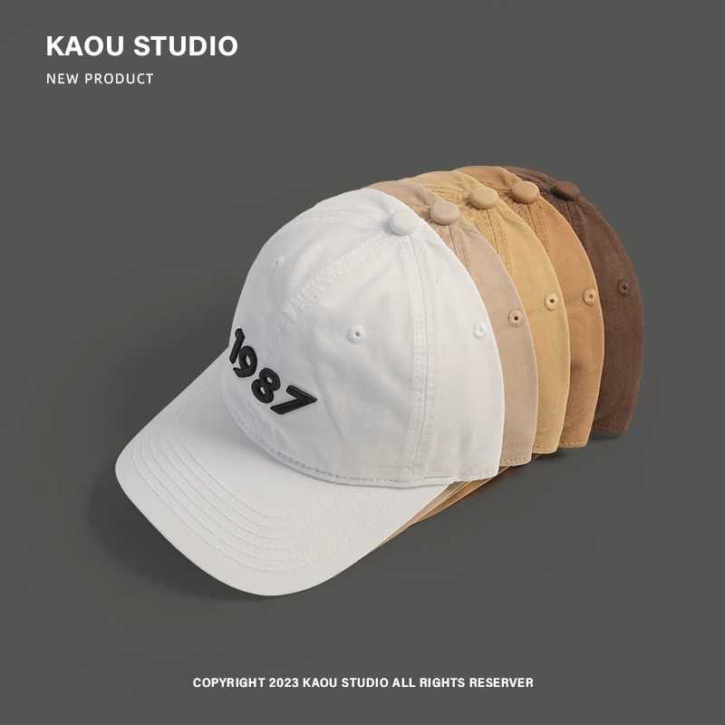 1987 Mens Basketball Hat High Quality Deep Curve Brim Peaked Hat Womens Spring and Autumn All Around Competition W241225
