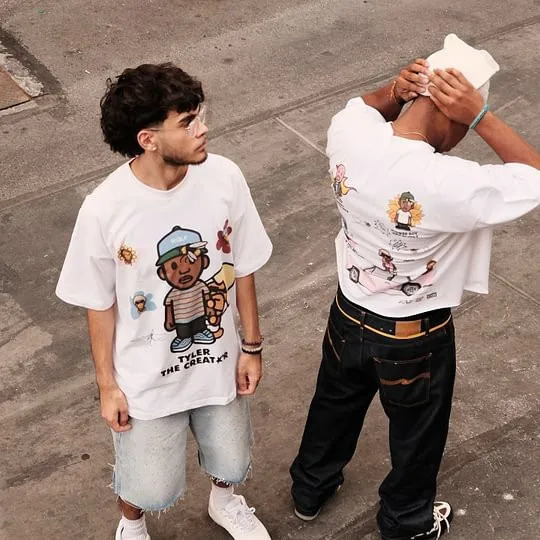 T Shirt Y2K Clothes American Hip Hop Cartoon Character Graphic Print Oversized TShirt Men Women Round Neck Short Sleeve Tops 241224