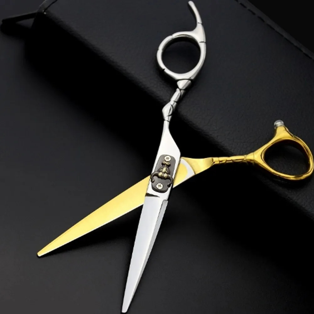 Professional 6 inches Japan 440c steel Bull Head Hair Scissors Haircut Thinning Barber Cut Shears Hairdressing Scissors Tools 241225