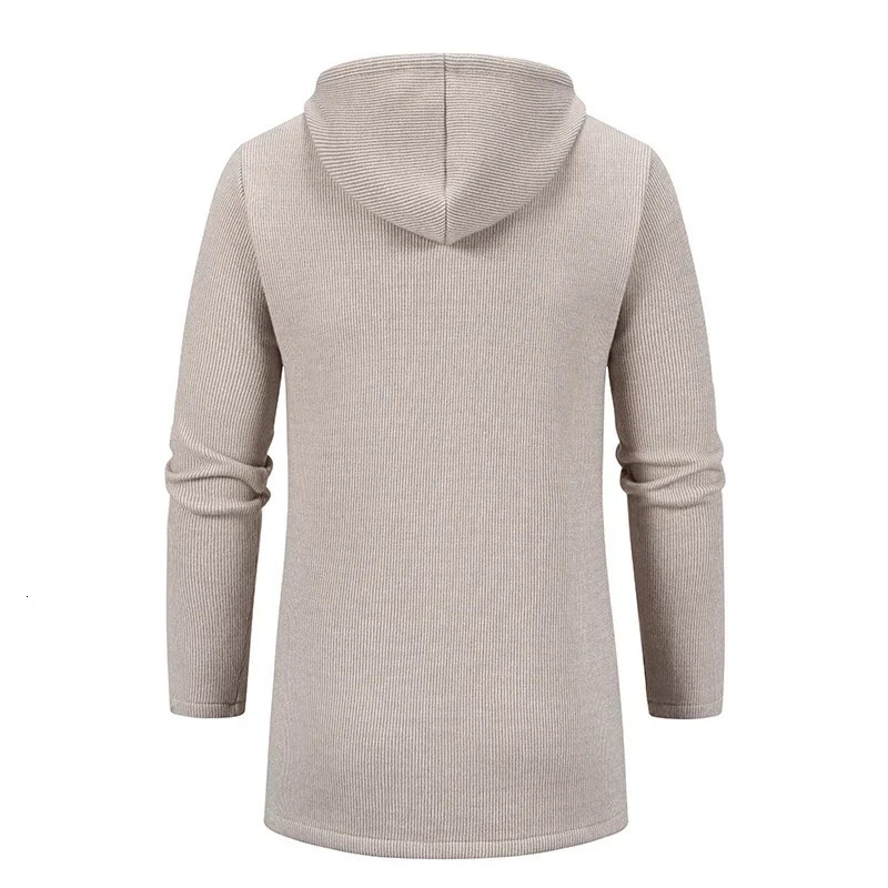 Autumn Winter Mens Casual Knitted Coat Velvet Padded Jacket Male Hoodies Warm Jumper Fashion Zipper Cardigan 241225