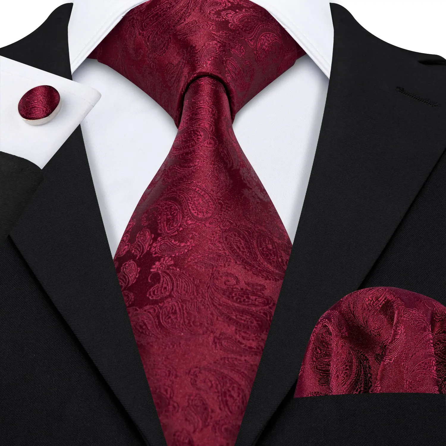 Fashion Men Scarf Tie Set Blue Gold Jacquard Paisley Silk Autumn Winter Hanky Cufflink Casual Business Shawl Gift Barry.Wang 241225