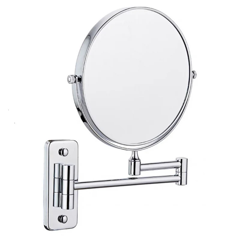 9 Inch 10X Magnification Wall Mounted Makeup Mirror Vanity Mirror 360 Rotating Extendable without light 241225