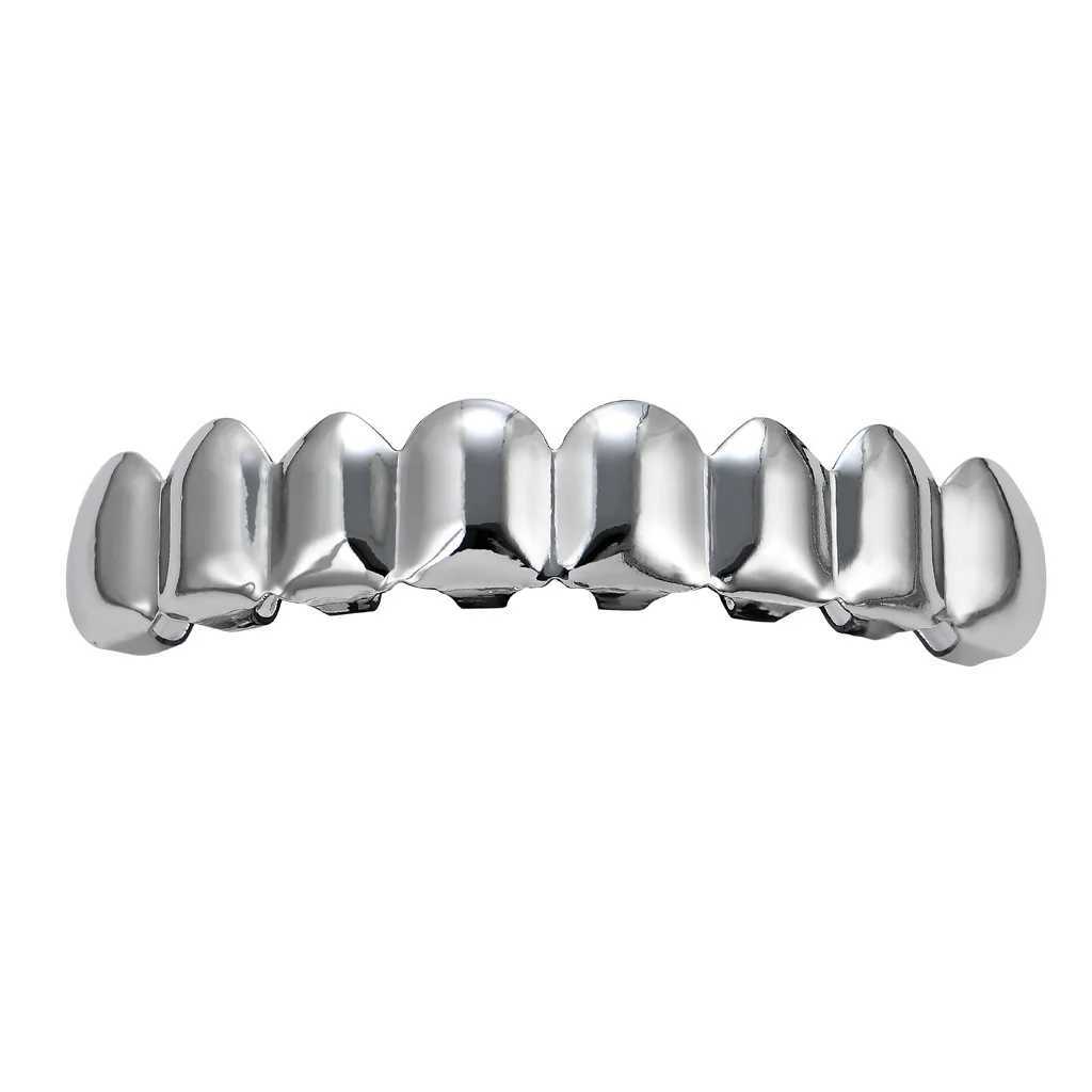 1set Hip Hop Gold Color Teeth Grillz Gold Plated Dental Grills Rock Tooth Grillz Cs Crystal Teeth Cs Halloween VampireXJ241225
