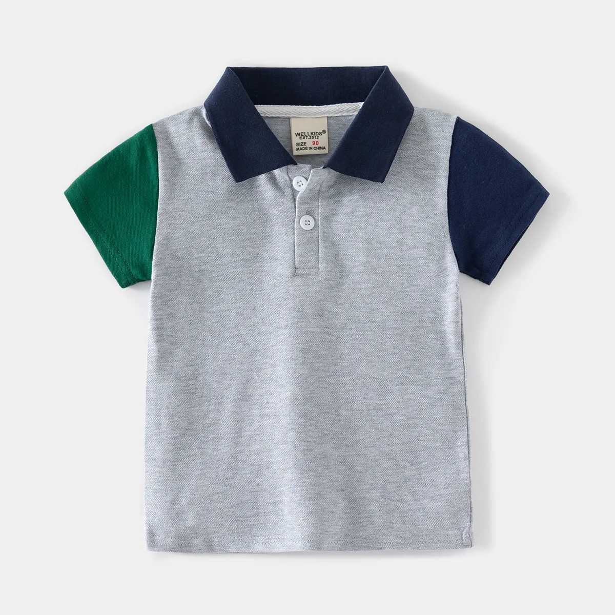 2024 Summer Boys Short-Sleeve T-Shirt Casual Kids Breathable Sweat-Absorbent Polo Shirt Cotton Ages 3-8 2 Colors AvailableXJ241225