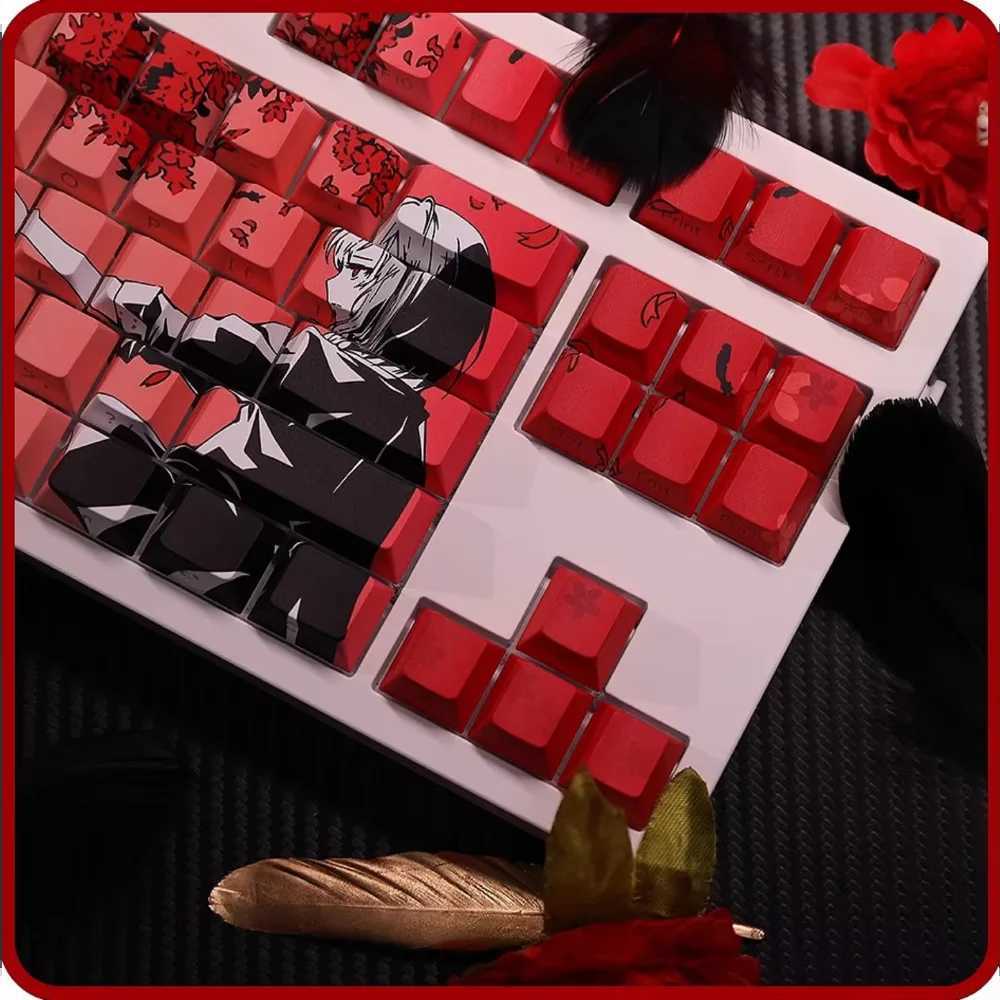 Machima Cherry Keycap Set PBT 135 Keys Side Engraved Translucent for MX Switch 60/84/90/104/108 Layout Mechanical KeyboardsXJ241225