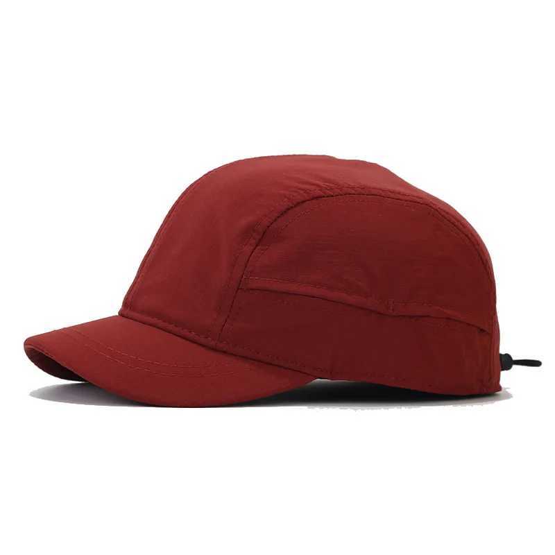 Short Brim baseball cap womens summer breathable solid outdoor sun visor quick drying mens bicycle Korean street leather hat W241225