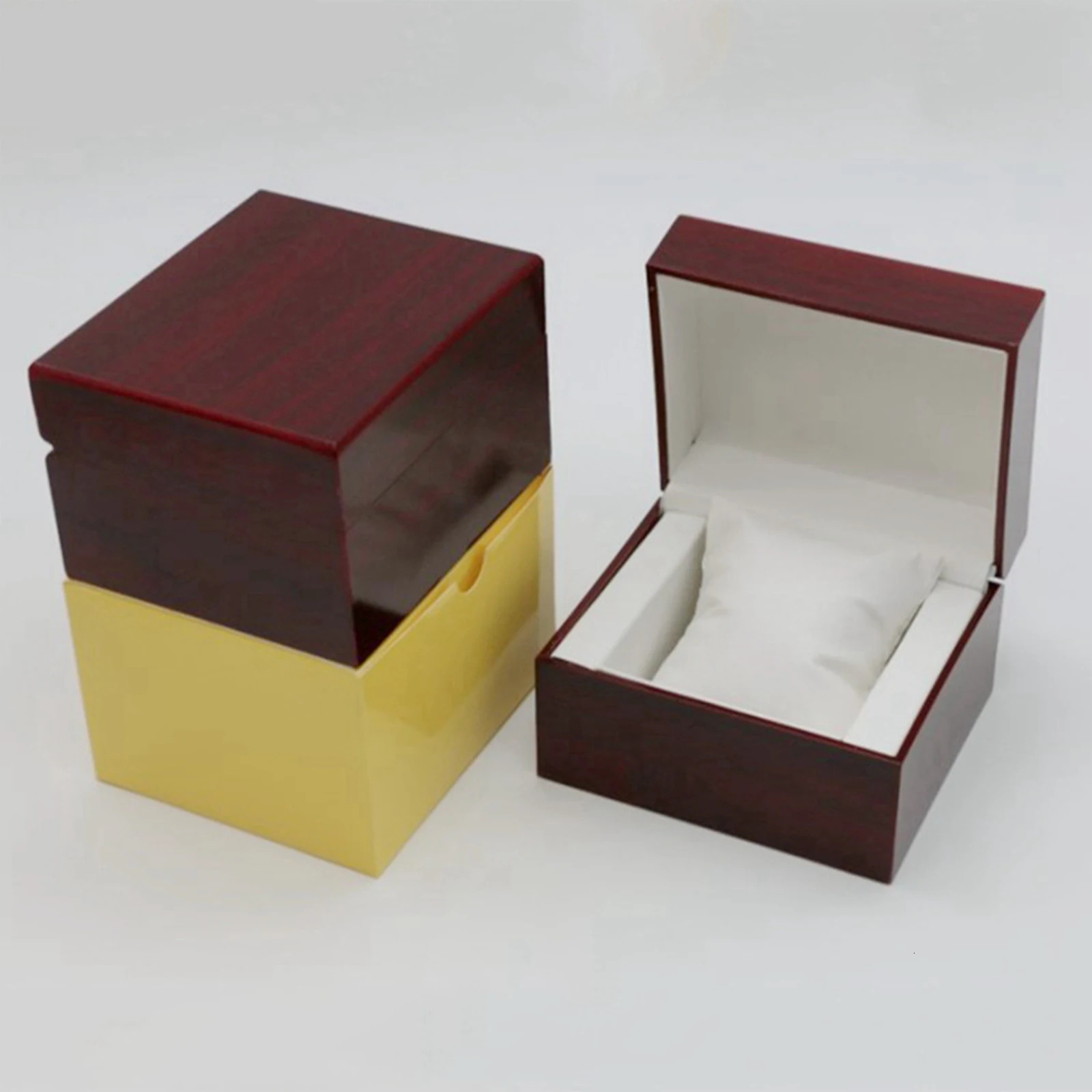 Wine Red Wood Single Watch Display Case Wooden Watch Box Bracelet Storage Organiser Box for Valentine Day Birthday Christmas 241225