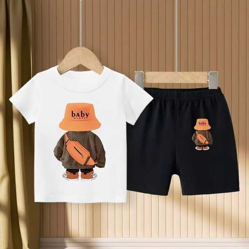 Clothing Sets Summer Baby Girls Clothes Set Cartoon Bear Printed T-Shirts And Shorts 2 Pieces Suit Kid Casual Top Bottom Outfits TracksuitsY24122538N1