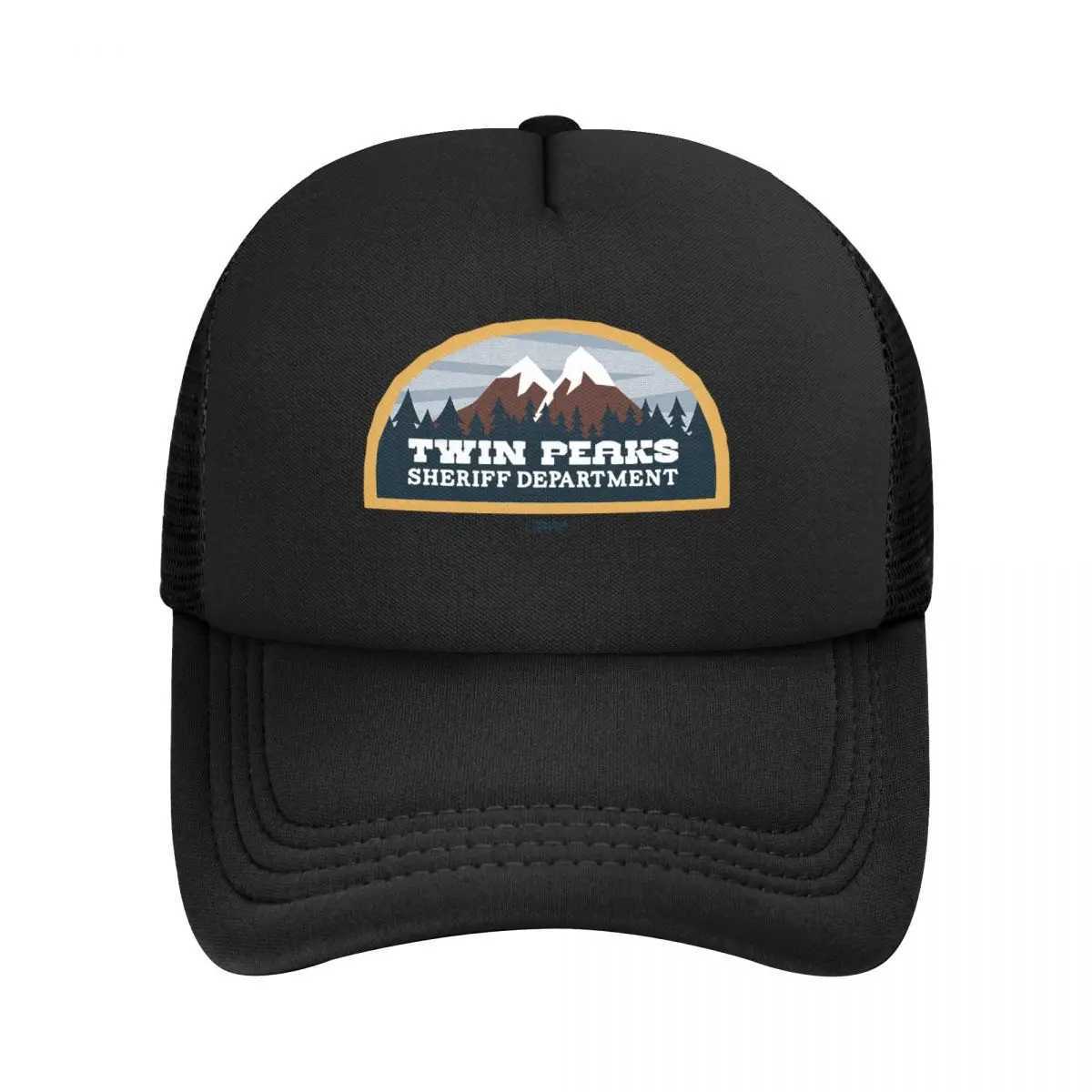HillBilly CMK124 Twin Peaks Sheriffs Department Net Baseball Hat Neutral Sport Adjustable Snapshot Sun Hat Summer Truck Hat W241225