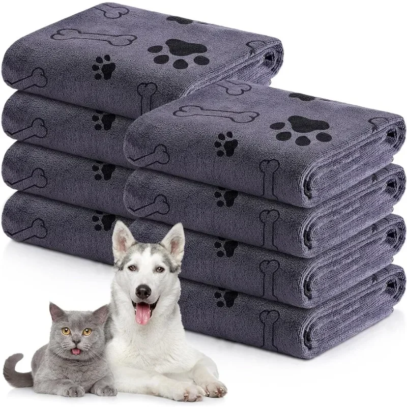 Pet Towel 60x100cm Drying Dog Cat Bath Towel Microfiber Quick-drying Dog Claw Absorbent Blue Grey Bath Towel Pets Bath Products