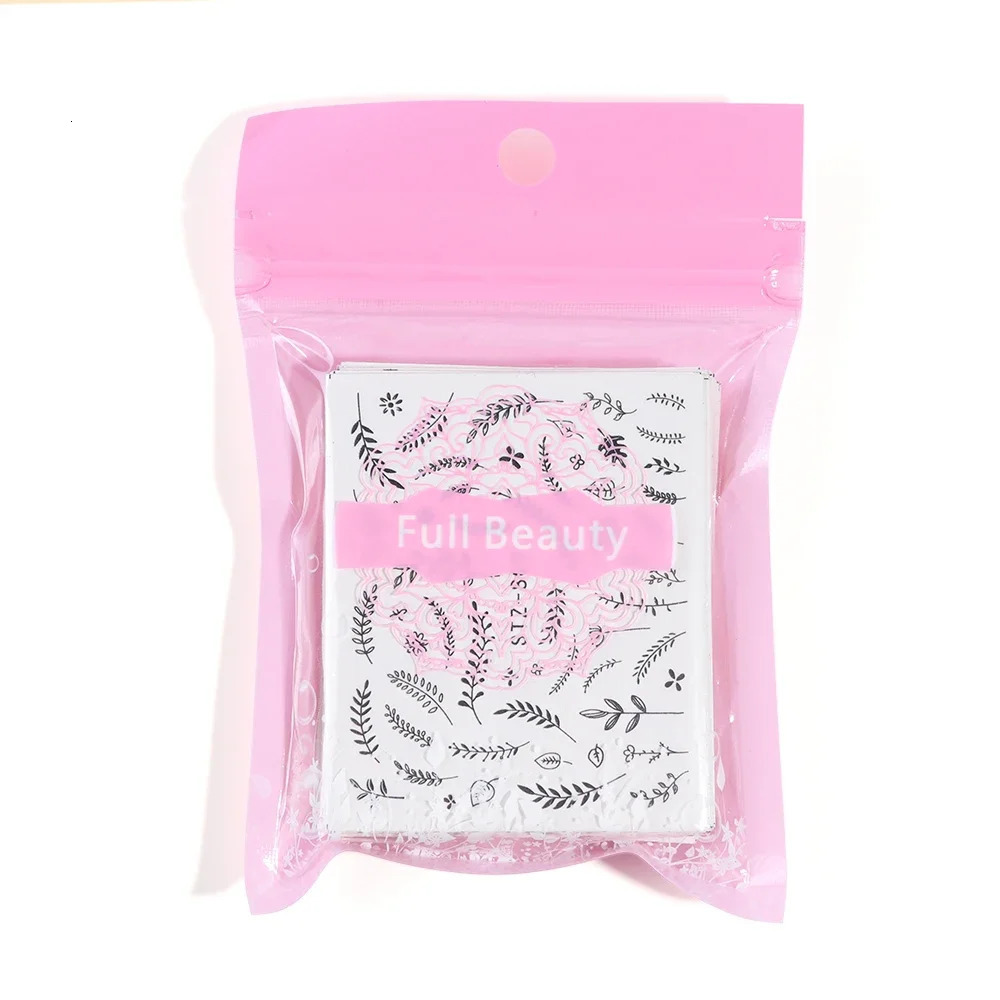 Water Transfer Nail Art Sticker Set Black Lace Flower Leaf Decal Slider Wraps Tips Decor DIY Manicure SASTZ808-855 241225