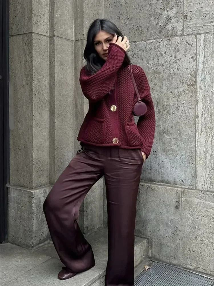 Ladies Autumn Winter Knitted Cardigans Sweaters Loose Casual Button Long Sleeve Sweater Women Coat Tops Female 241225