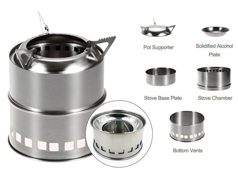 outdoor portable stainless steel camping wood stove burner