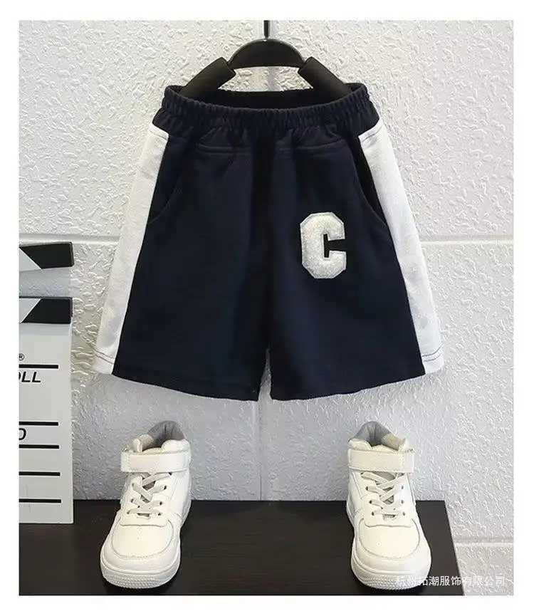 Clothing Sets Baby Boy Clothes Set Letter Lapel Tshirts and Shorts 2 Pieces Summer Short Sleeve Top Bottom Outfits Stripe splicing TracksuitsY24122533
