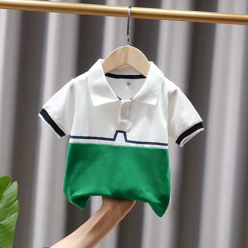 Summer Short-Sleeved Baby Boy Shirts Children Polo Shirts Cotton Kids Boys Color Matching T Shirt Toddler ClothingXJ241225