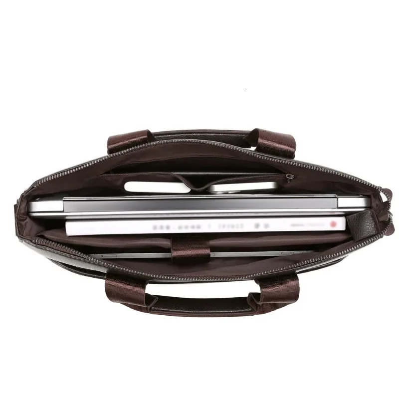 High Quality Business Men Briefcase Bag PU Leather Shoulder Messenger Bags Office Handbag A4 Document Laptop Bag 241225