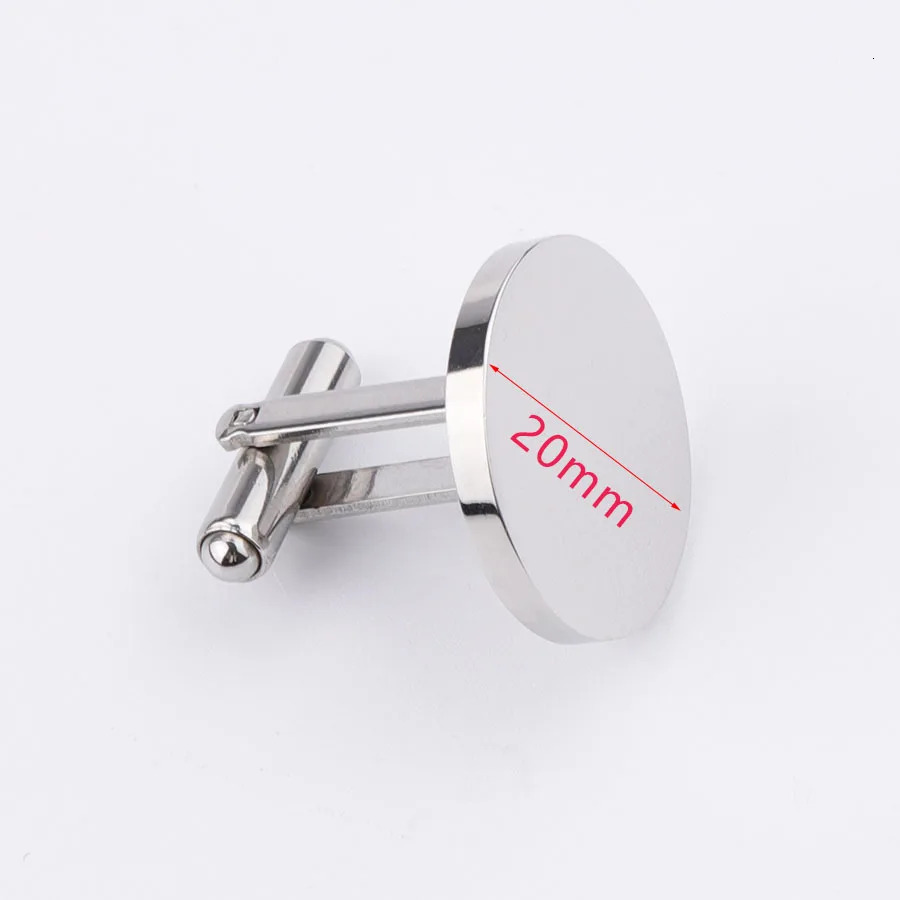 10Pcs/Lot High Quality 15mm 20mm Round Cufflinks Stainless Steel Mirror Polish Blank Cufflinks For DIY Jewelry Making 241225