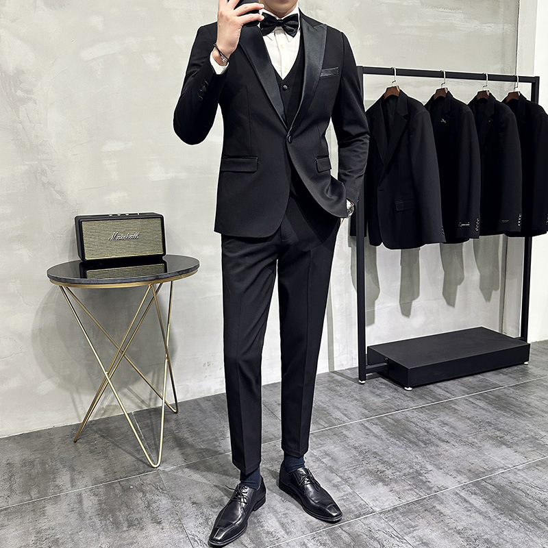 S1224Groom suit men's three piece wedding suit business formal suit