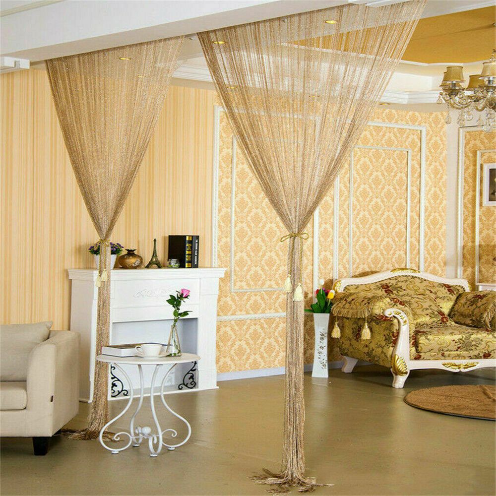 Wedding Decorations 2M*1M String Curtain Panels Door Fly Screen Hanging Beaded Curtains Room Divider Net