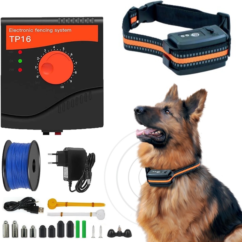 Pet Dog Electric Fence, Rechargeable Waterproof, 6 Level, Dog Wired Fence Containment, Pet Training Collar, Anti Run Away