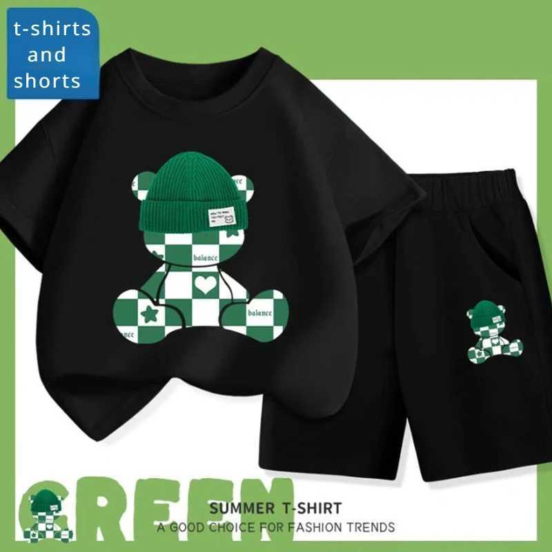 Clothing Sets Summer Baby Boy Clothes Set Children Girls Cartoon Bear Short Sleeve T-shirts Top and Shorts Bottom Suit Kid Casual TracksuitsY241225M1A