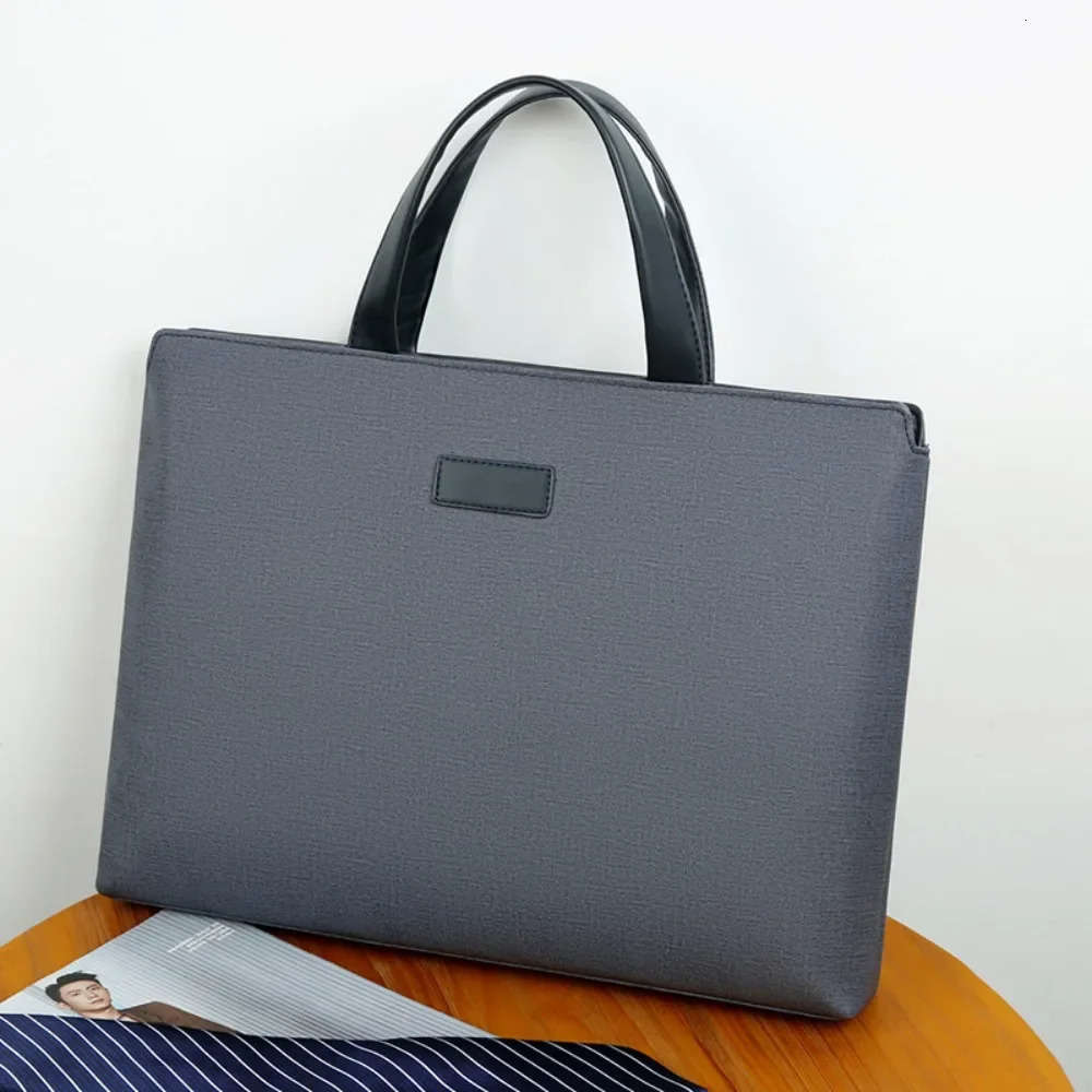 Mens Briefcase Storage Bag PU Horizontal Style Business Meeting Document Bag Portable Briefcase Without 241225