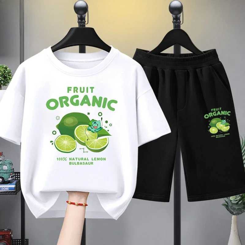 Clothing Sets Summer Baby Girls Clothes Set Fashion Fruit Printed Short Sleeve T-shirts and Shorts 2 Piece Suit Children Boy Top Bottom OutfitY241225V