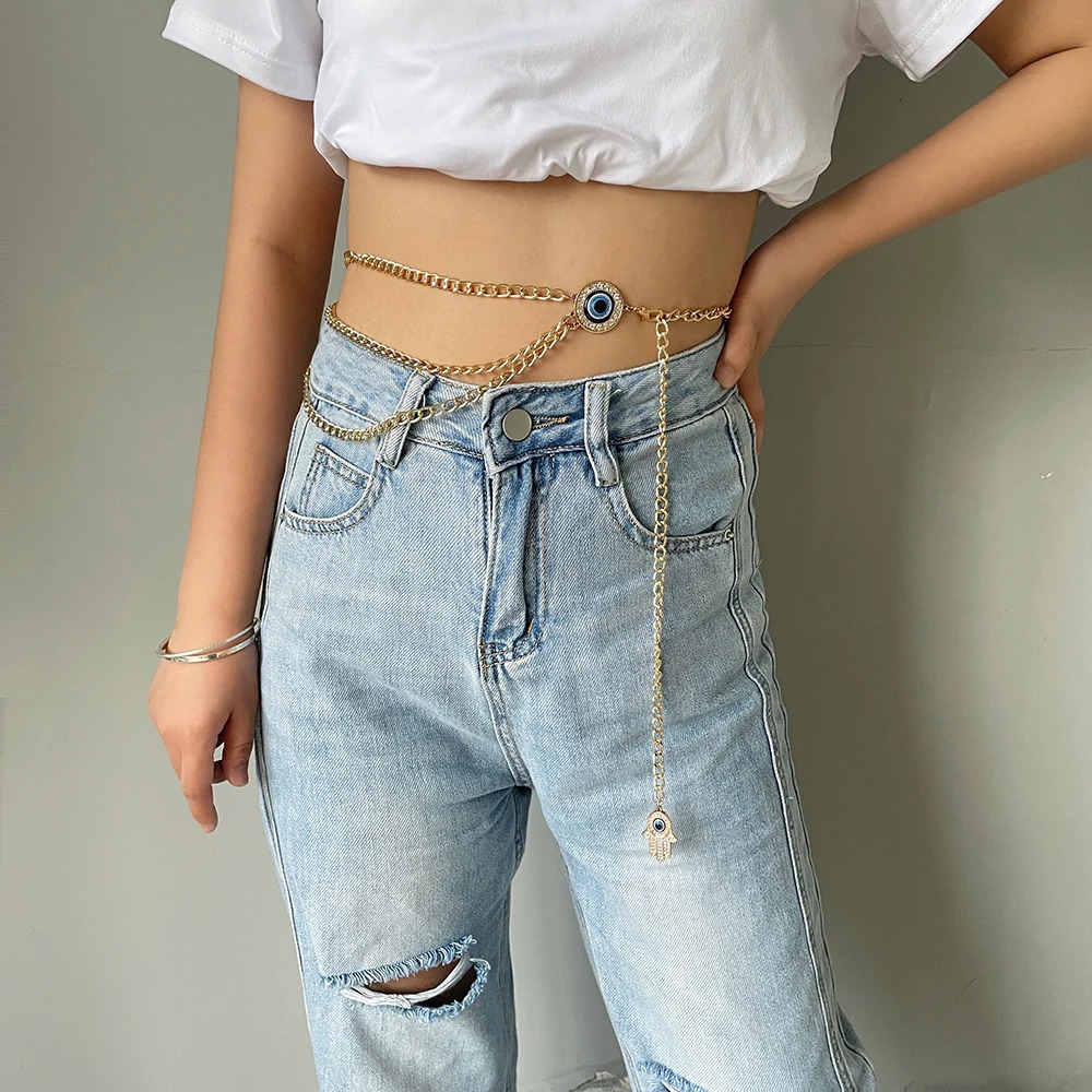 Y2k Body Jewelry for Women Sexy Belly Chain Women Summer Jewelry Metal Waist Chain Belt Accessories Gifts For Girl 241225