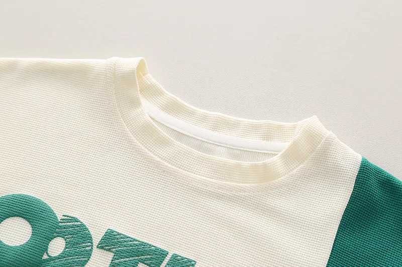 Clothing Sets 2024 Designer Baby Boy 18 Months Old Summer Childrens Clothing Patch Work Letter Short Sleeve T-shirt and Short Sleeve Boys Clothing Set