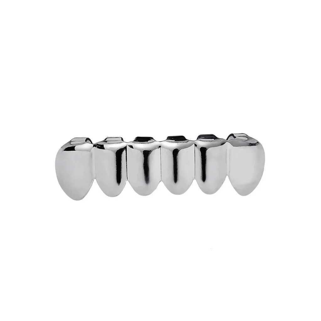 Hip Hop Gold Plated Teeth Grillz Set Top Bottom Tooth Grills Dental Mouth Punk Teeth Cs Cosplay Party Rper JewelryXJ241225
