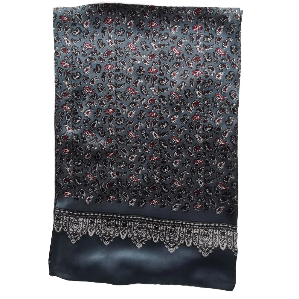 Mens faux Mulberry Silk Paisley Scarf Long Double Layer Neckerchief Cashew Cravat Business Office Party 241225