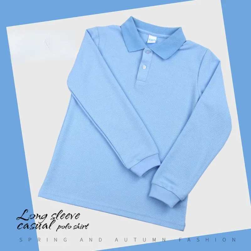 Big Children Kids Polo Shirts Cotton Solid Color Adolescent Boys Girls Tops Tees Shirts Teenage Boys Clothes Turndown CollarXJ241225