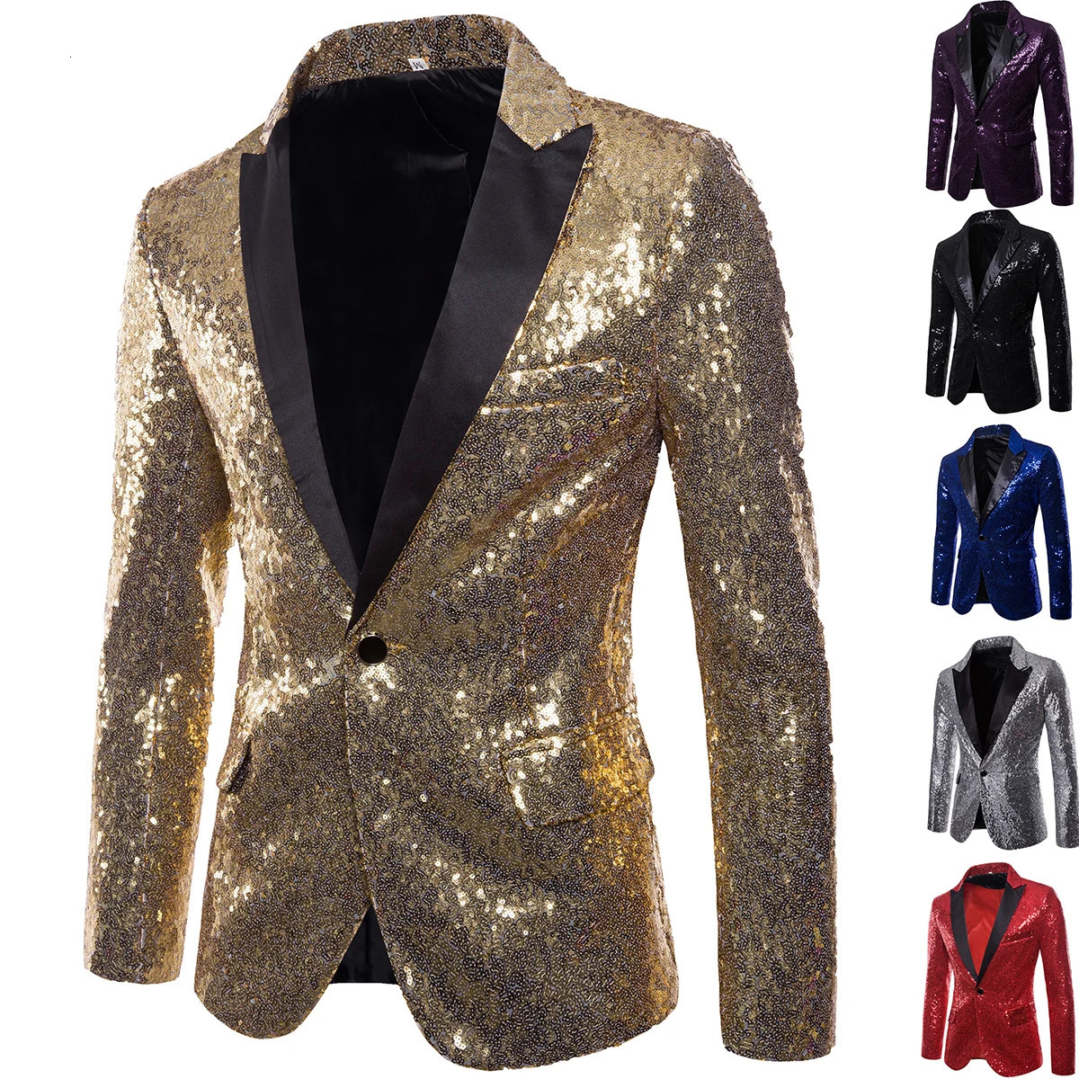 Mens Suit Jacket Little Round Sequins Sparkling Blazer Wedding Dinner Band Stage Street Performance Nightclub 241225